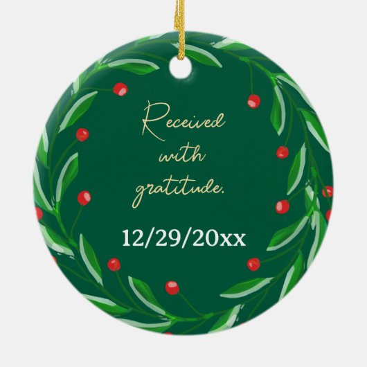 Lebertransplantation Empfänger Custom Christmas Keramik Ornament (Hinten)