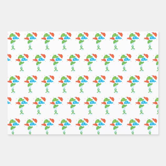 Lebertransplantation farbig geschenkpapier set (Vorderseite)