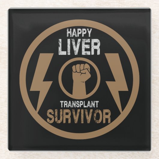 Lebertransplantation Glasuntersetzer (Vorderseite)