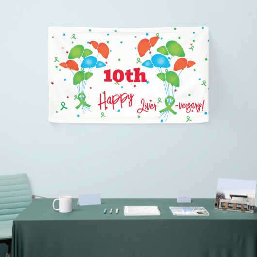 Lebertransplantation Jubiläum Anpassbares Party Banner (Messeveranstaltung)