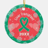 Lebertransplantation Spender & Empfänger Urlaub in Keramik Ornament (Vorne)