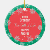 Lebertransplantation Spender & Empfänger Urlaub in Keramik Ornament (Hinten)