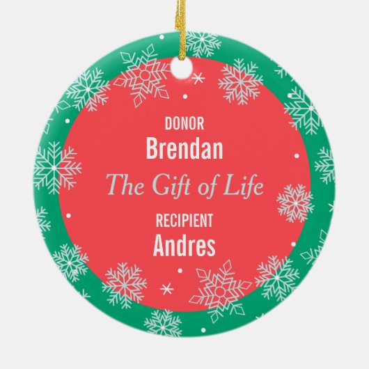 Lebertransplantation Spender & Empfänger Urlaub in Keramik Ornament (Hinten)
