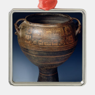 Lebes verzierte mit einem geometrischen Muster Ornament Aus Metall