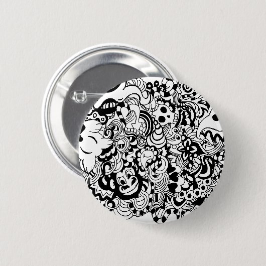 Lebewesen im Chaosgekritzel Button (Vorne & Hinten)