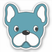 Lebhaft Aquamariner Bulldog 3"x3" Vinyl Sticker (Vorderseite)