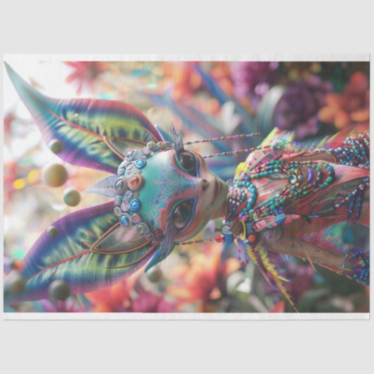 Lebhaft farbene Elf Fairy Large Oars Dekoupage Seidenpapier (Vorderseite)