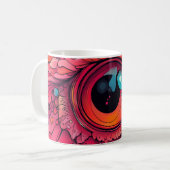 lebhaft farbige Cartoon-Auge eines Vogels oder Pap Kaffeetasse (Vorderseite Links)