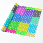 Lebhaft gefärbte Chevron-Muster Geschenkpapier (Ungerollt)