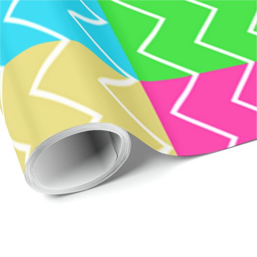 Lebhaft gefärbte Chevron-Muster Geschenkpapier (Rolleneckpunkt)