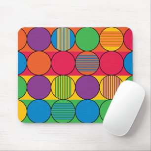 Lebhaft gefärbte Kreise und Streifen Mousepad