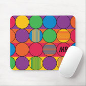 Lebhaft gefärbte Kreise und Streifen und Initialen Mousepad (Mit Mouse)