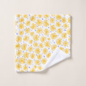 Lebhaft gelbe wunderliche Gänseblümchen-Blumen Badhandtuch Set (Waschlappen)