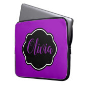 Lebhaft, kühl Fuchsia Lila Personalisiert Laptopschutzhülle (Vorderseite Links)