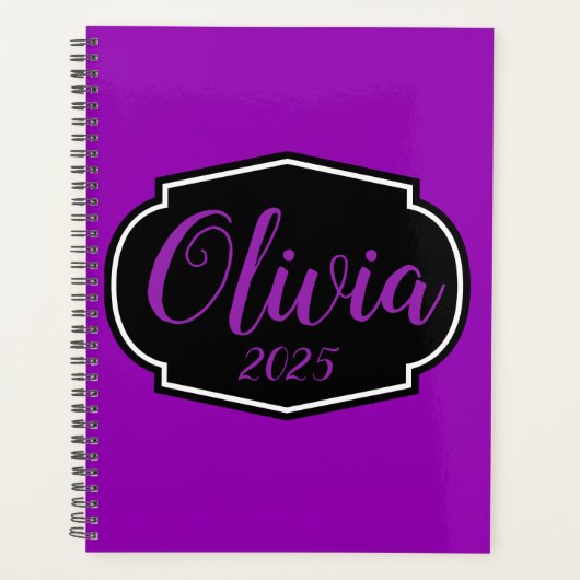 Lebhaft, kühl Fuchsia Lila Personalisiert Planer (Vorderseite)