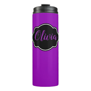 Lebhaft, kühl Fuchsia Lila Personalisiert Thermosbecher