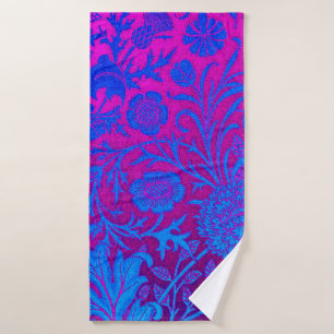 Lebhaft, ombre, art nouveau,William Morris,lila, Badehandtuch