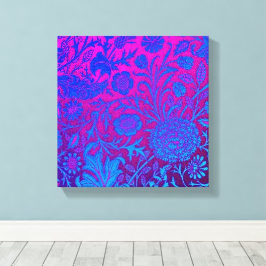 Lebhaft, ombre, art nouveau,William Morris,lila, Leinwanddruck (Insitu (Holzboden))