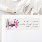 Lebhaft rosa Floral Mailbox Wir haben bewegte Adre (Insitu)