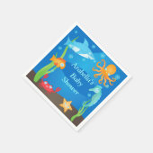 Lebhaft unter der Sea Baby Dusche Napkin Serviette (Ecke)