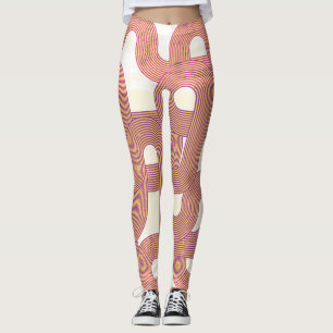 Lebhaft Vintag: Abstrakte, farbenfrohe Linien Leggings