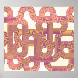 Lebhaft Vintag: Abstrakte, farbenfrohe Linien Poster