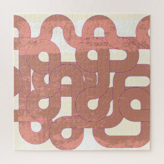 Lebhaft Vintag: Abstrakte, farbenfrohe Linien Puzzle
