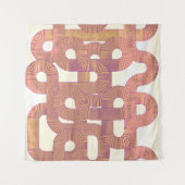 Lebhaft Vintag: Abstrakte, farbenfrohe Linien Wandteppich (Vorderseite (Horizontal))