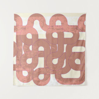 Lebhaft Vintag: Abstrakte, farbenfrohe Linien Wandteppich