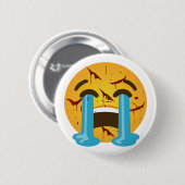 Lebhaft weinendes Gesicht, traurige Tränen, weinen Button (Vorne & Hinten)