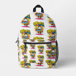 Lebhafte 100 Tage intelligenter Monkey School Cele Bedruckter Rucksack