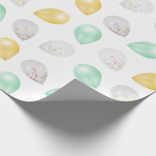 Lebhafte 3D-Balloons-Geschenkwrap Geschenkpapier (Ecke)