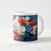 Lebhafte 3D-Blume Jumbo-Tasse (Vorderseite Rechts)