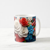 Lebhafte 3D-Blume Kaffeetasse (VorderseiteRechts)