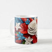 Lebhafte 3D-Blume Kaffeetasse (Vorderseite Links)