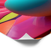 Lebhafte 3D-Fantasie Abstrakt - Farbenfrohe Kunst Poster (Ecke)
