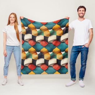 Lebhafte 3D-Petalwave Geometrie in fett Farbe Fleecedecke