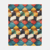 Lebhafte 3D-Petalwave Geometrie in fett Farbe Fleecedecke (Vorderseite)