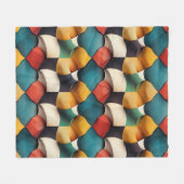 Lebhafte 3D-Petalwave Geometrie in fett Farbe Fleecedecke (Vorderseite (Horizontal))
