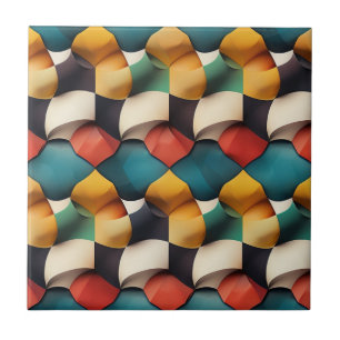 Lebhafte 3D-Petalwave Geometrie in fett Farbe Fliese