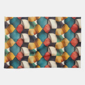 Lebhafte 3D-Petalwave Geometrie in fett Farbe Geschirrtuch (Horizontal)