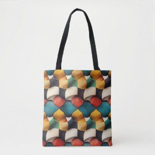 Lebhafte 3D-Petalwave Geometrie in fett Farbe Tasche