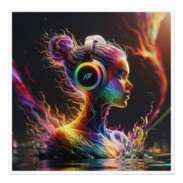 Lebhafte 3D-Wassermalerei mit schwirbelnden Muster Fotodruck