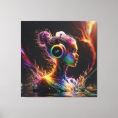 Lebhafte 3D-Wassermalerei mit schwirbelnden Muster Leinwanddruck (Vorderseite)