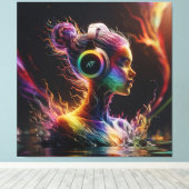 Lebhafte 3D-Wassermalerei mit schwirbelnden Muster Leinwanddruck (Insitu (Holzboden))