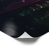 Lebhafte 3D-Wassermalerei mit schwirbelnden Muster Poster (Ecke)