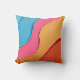 Lebhafte, abgerundete Linien mit Textfläche Kissen