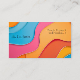 Lebhafte, abgerundete Linien mit Textfläche Visitenkarte