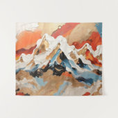 Lebhafte Abstrakte Alpenlandschaft Wandteppich (Vorderseite (Horizontal))