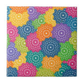 Lebhafte Abstrakte Blume Fliese (Vorderseite)